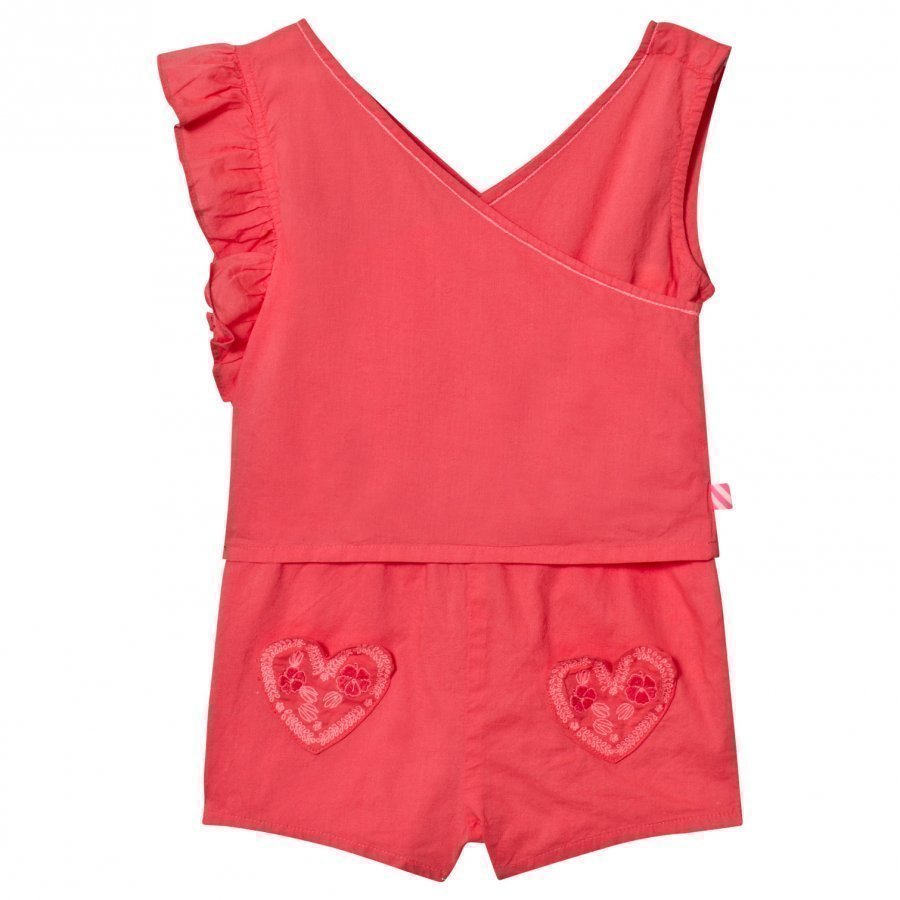 Billieblush Romper Heart Pocket Coral Potkupuku