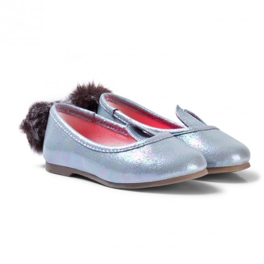 Billieblush Silver Metallic Bunny Pumps Ballerinat