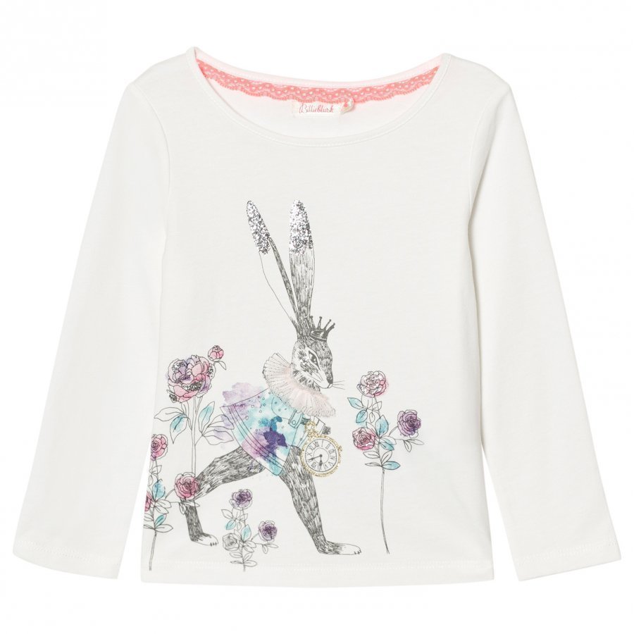 Billieblush White Bunny Floral Print Tee T-Paita