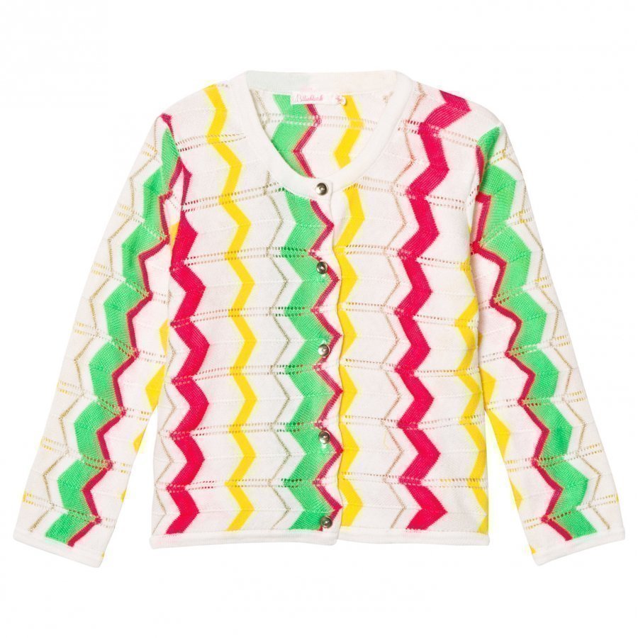 Billieblush White Multi Zig Zag Cardigan Neuletakki