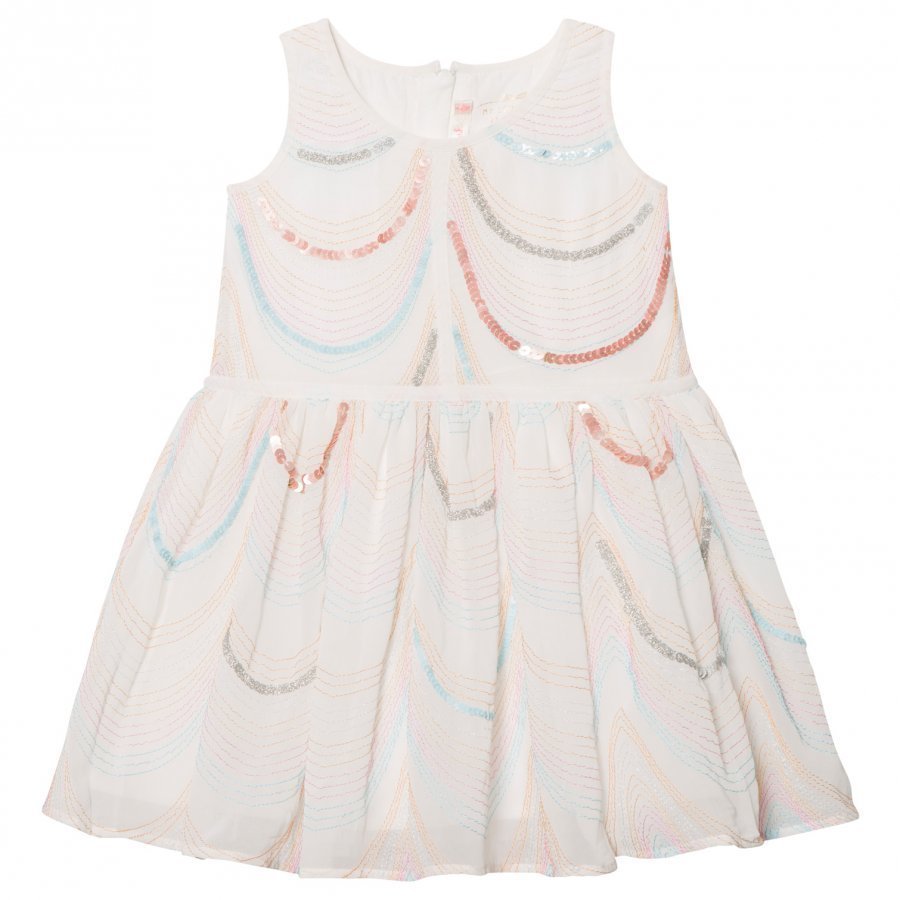 Billieblush White Organza Sequin And Embroidered Dress Mekko