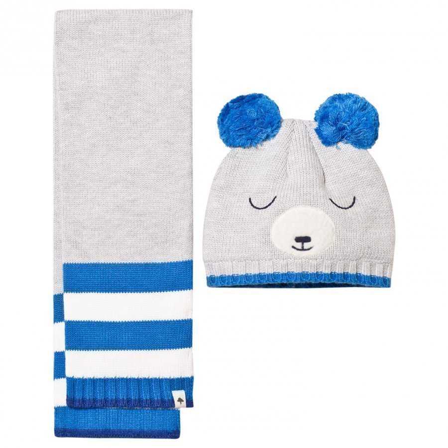 Billybandit Grey Bear Hat & Scarf Set Asusetti