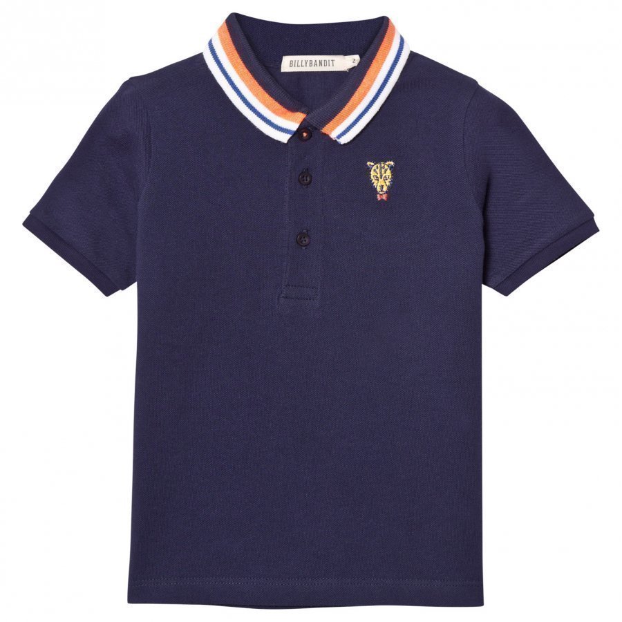 Billybandit Navy Pique Polo With Tiger Badge Pikeepaita