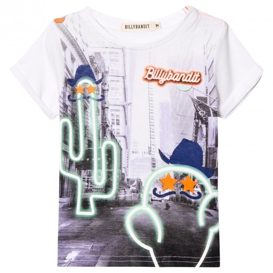 Billybandit White Neon Ny Cacti T-Paita