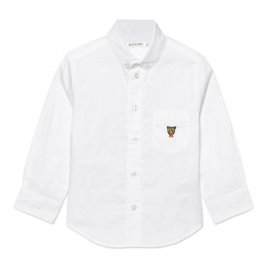 Billybandit White Oxford Shirt With Leopard Print Cuffs Kauluspaita