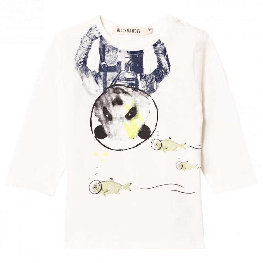 Billybandit White Space Panda Print Tee T-Paita