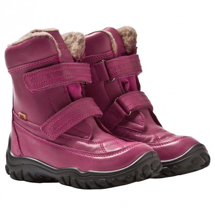 Bisgaard Tex Boots Wool Lining Velcro Pink Korkeavartiset Saappaat