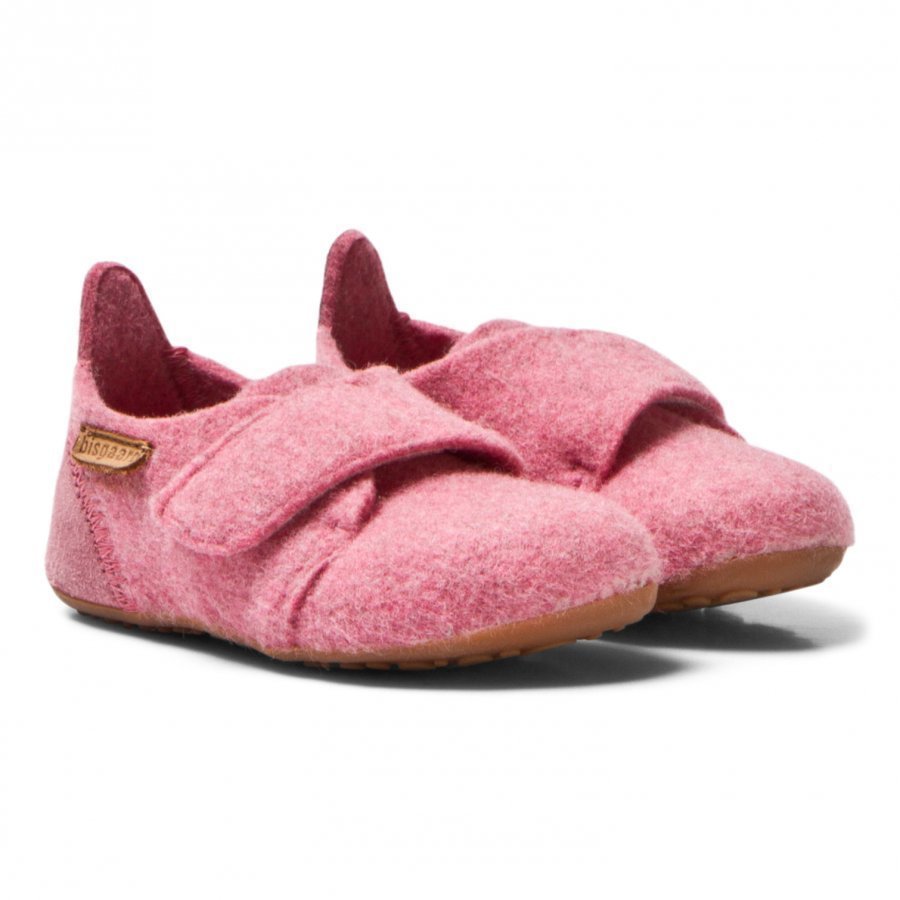 Bisgaard Wool Velcro Home Shoe Rosa Korkeavartiset Tossut