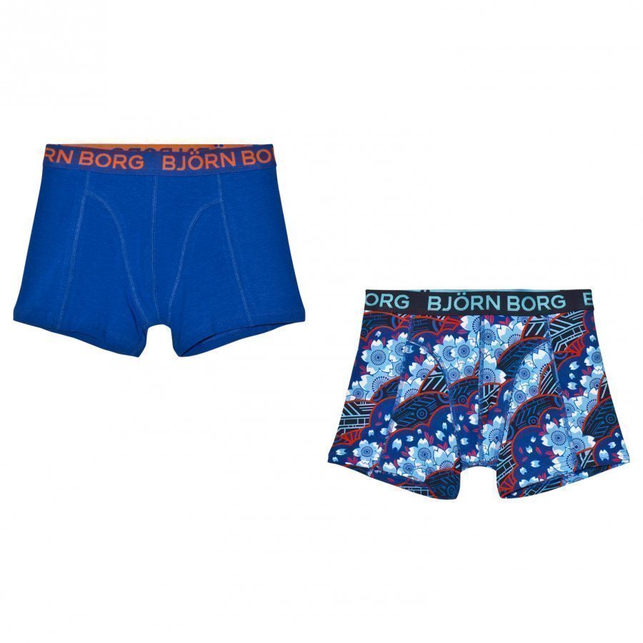 Bjorn Borg 2 Pack Of Navy Print And Solid Trunks Bokserit