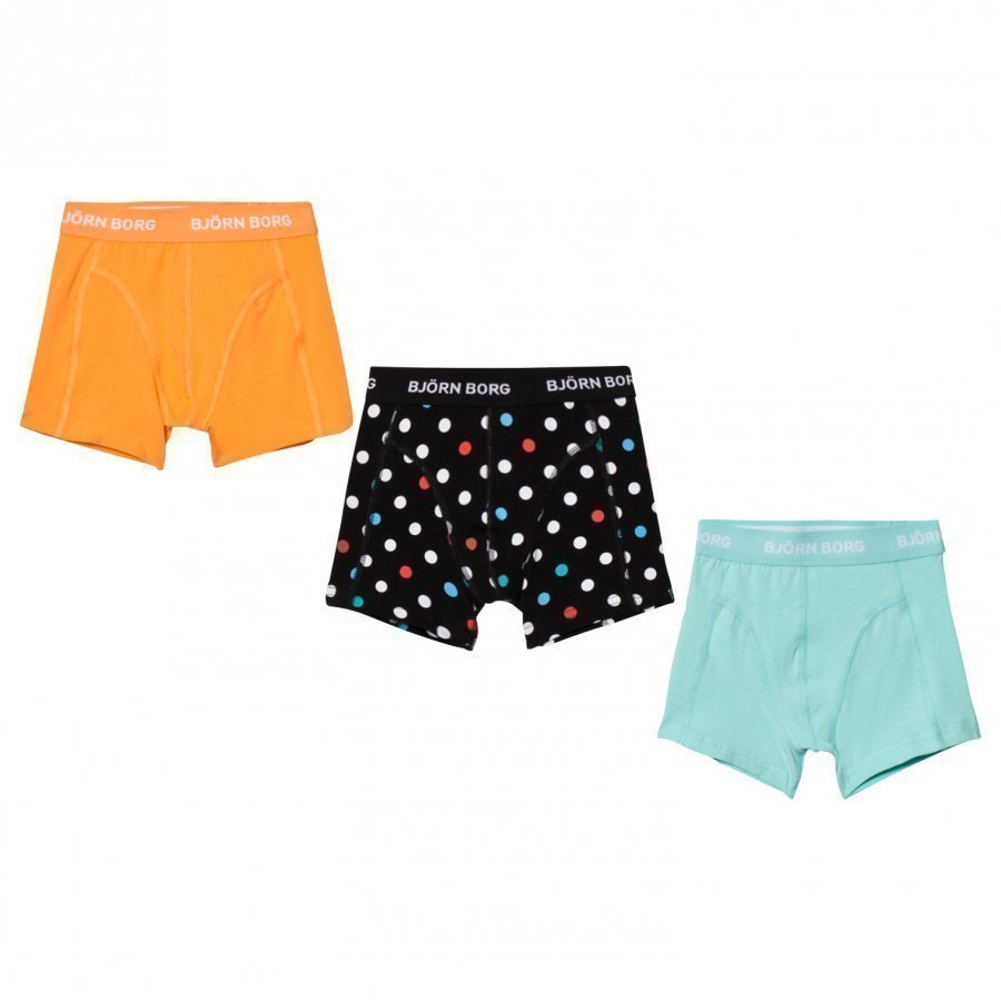 Bjorn Borg 3 Pack Of Yellow Blue And Spot Trunks Bokserit