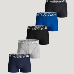 Björn Borg S Shorts Solid 5p Bokserit Sininen