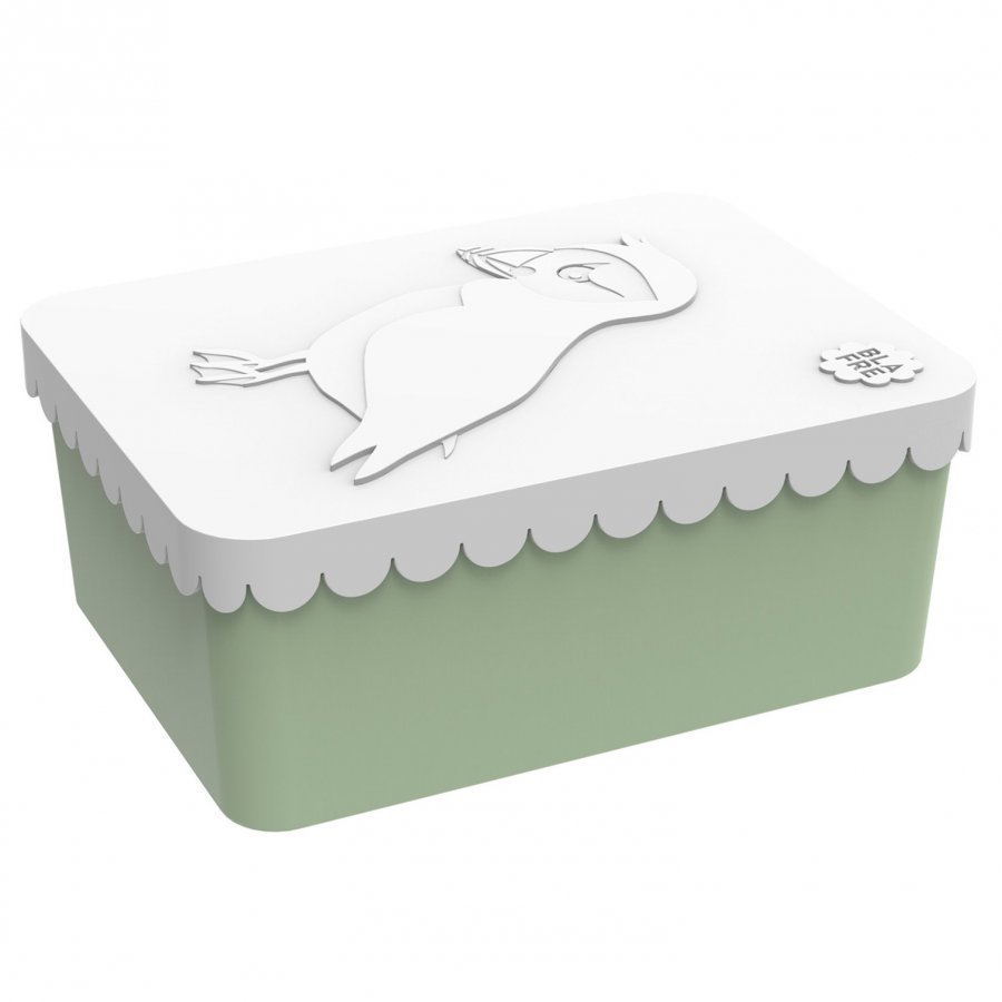 Blafre Lunch Box Puffin White/Green One Compartment Lounasrasia