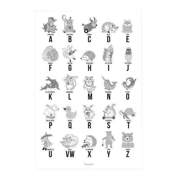 Bloomingville Alphabet Juliste Harmaa 50x70 Cm