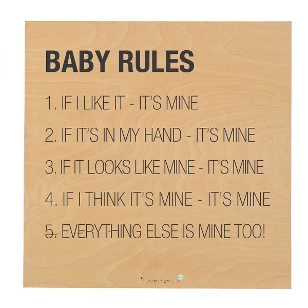 Bloomingville Baby Rules Sitaatti Kyltti