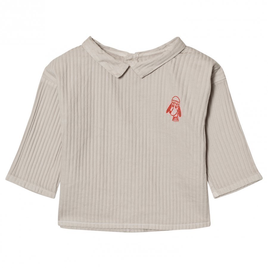 Bobo Choses Baby Button Blouse Loup Embroidery Pusero