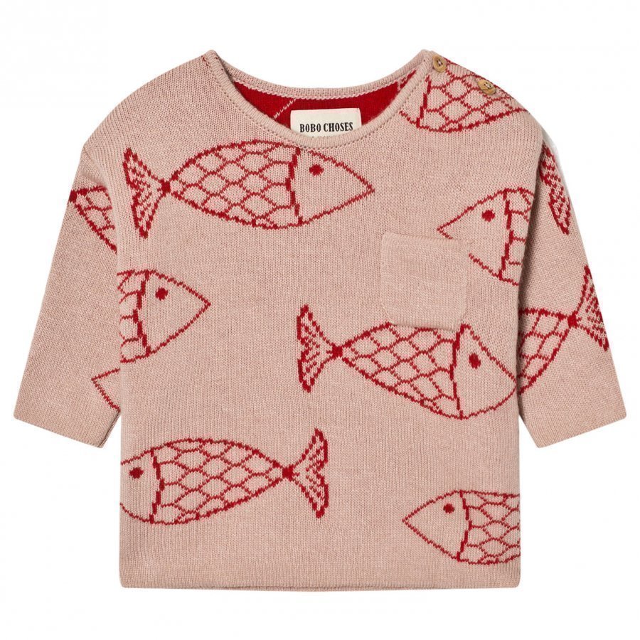 Bobo Choses Baby Knitted Jumper Shoaling Fish Paita