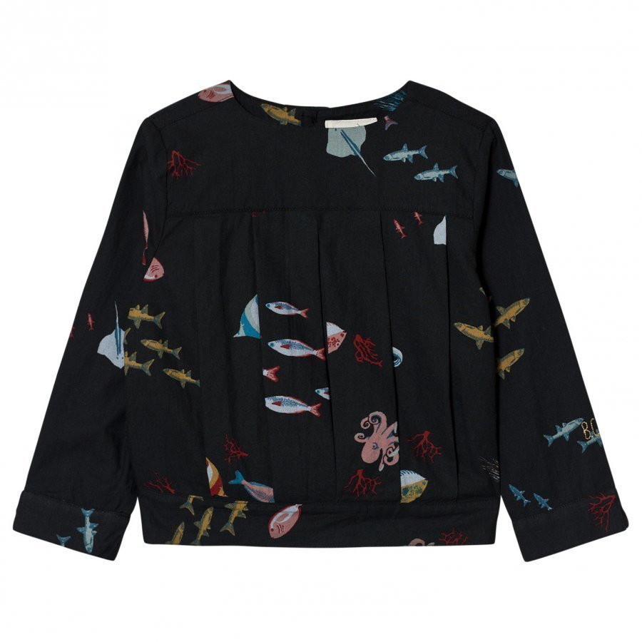 Bobo Choses Deep Sea Pleated Blouse Pusero