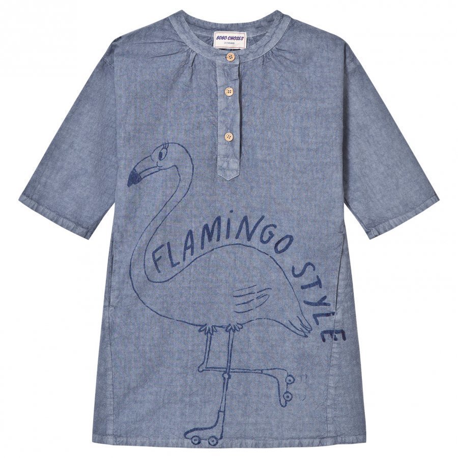 Bobo Choses Flamingo Vintage Dress Cloud Blue Mekko