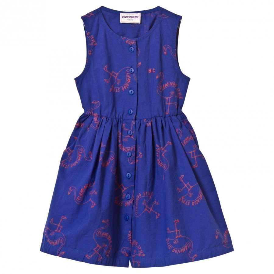 Bobo Choses Flamingos Shaped Dress Mazarine Blue Mekko