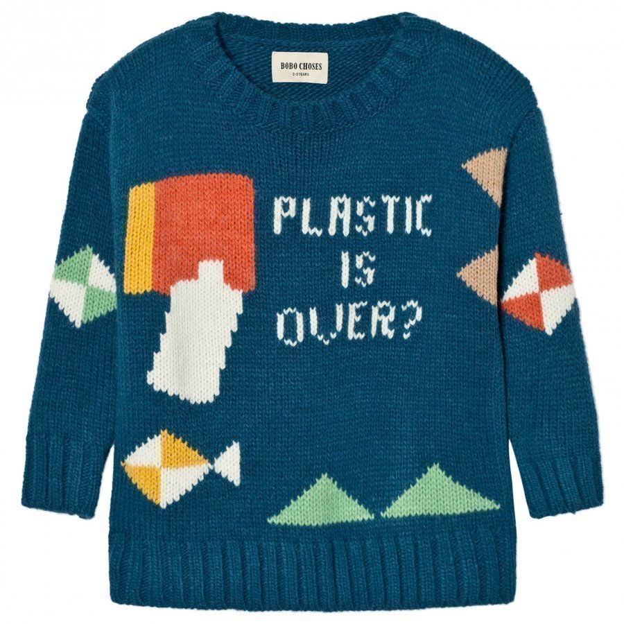 Bobo Choses Plastic Is Over? Intarsia Knitted Sweater Paita