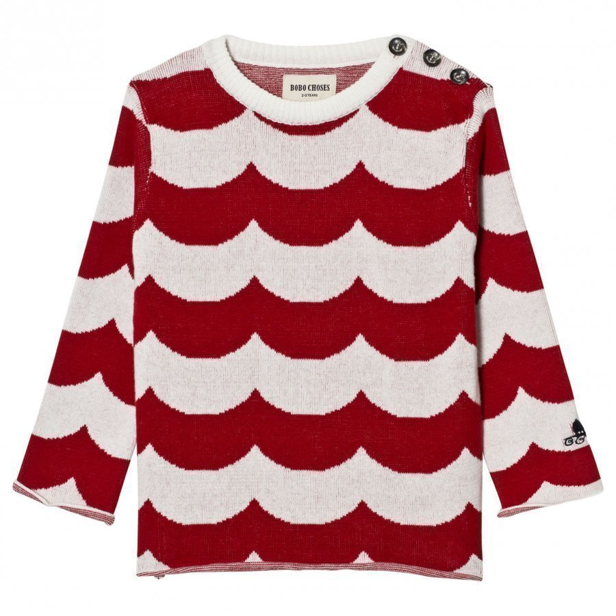 Bobo Choses Sailor Knitted Jumper Sea Red Waves Paita