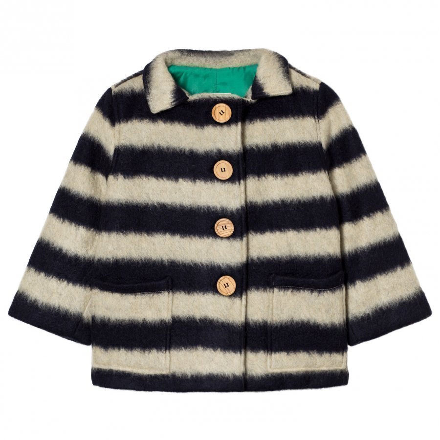 Bobo Choses Sheep Skin Jacket Big Stripes Turkis