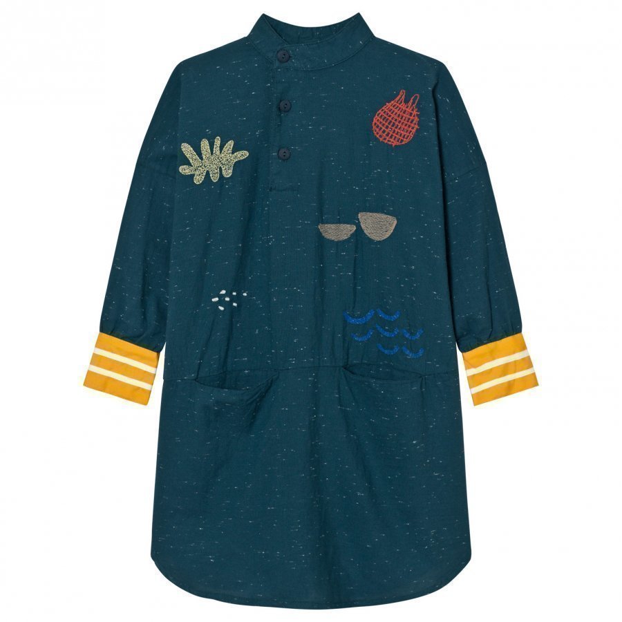 Bobo Choses Tunic Dress Sea Junk Embroidery Mekko