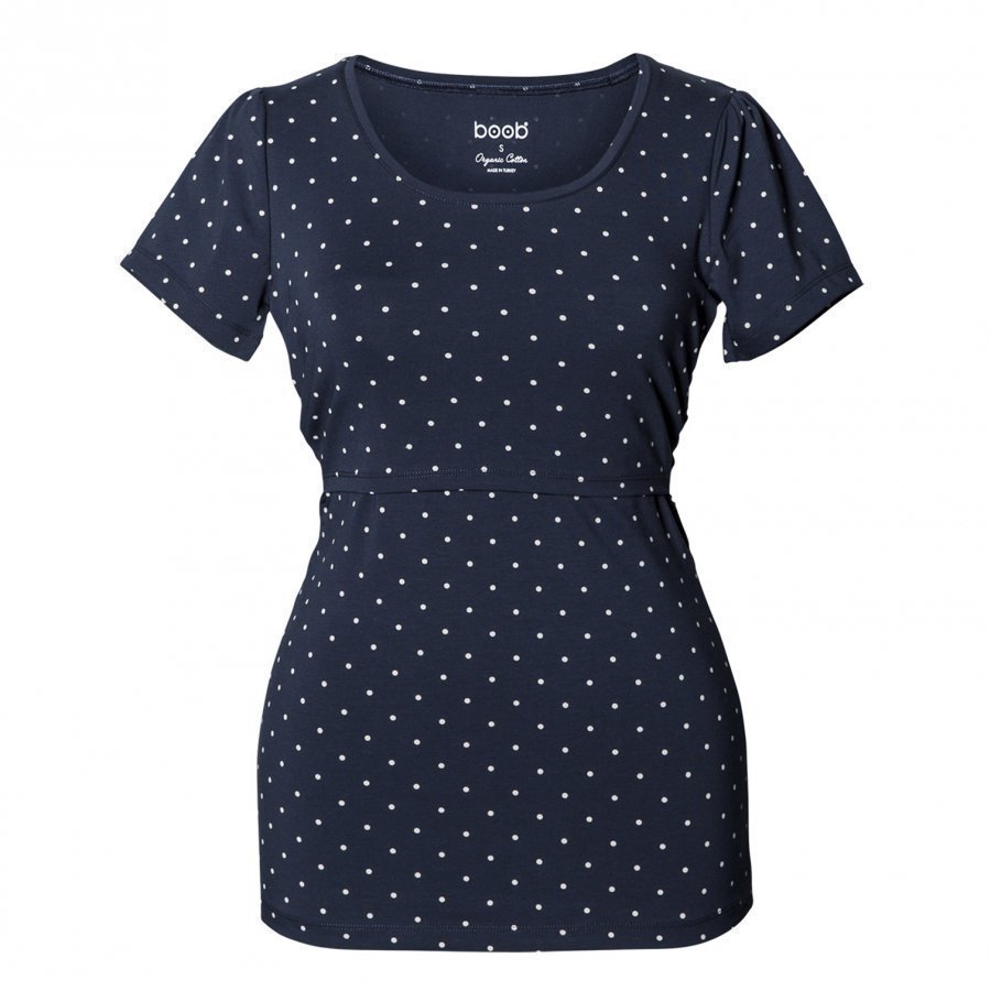 Boob Dotted Short Sleeve Top Midnight Blue/Pearl T-Paita Äidille