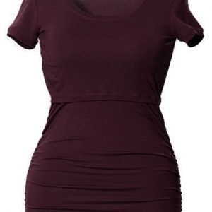 Boob Imetyspusero Ruched Top Short Sleeve Burgundy red