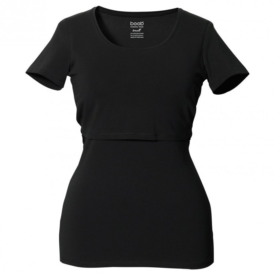 Boob N Top Short Sleeve Black T-Paita Äidille