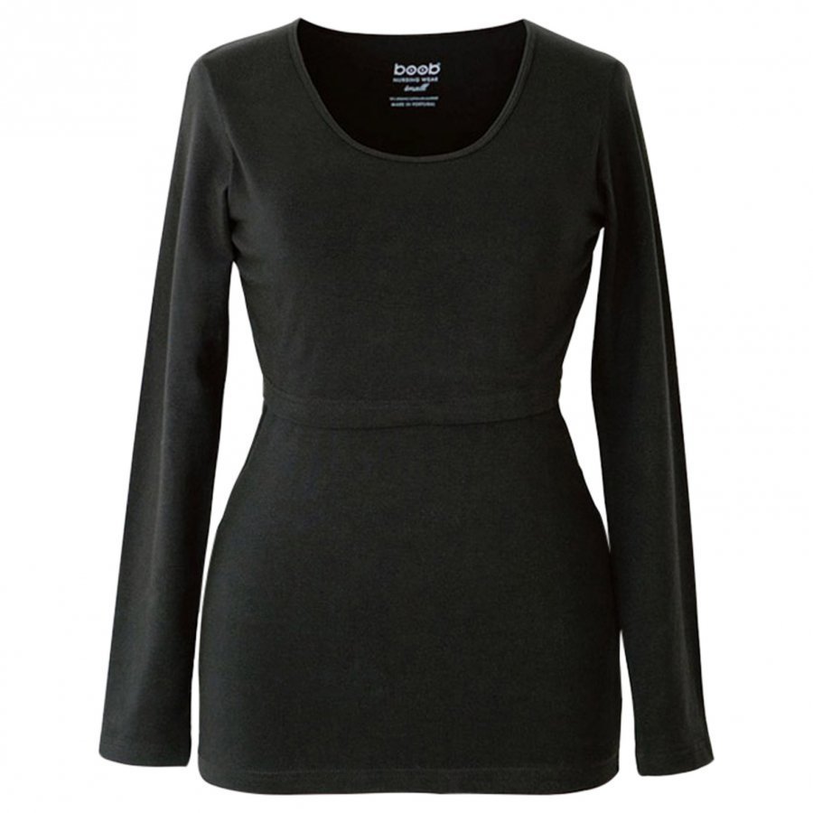 Boob Nursing Top Long Sleeve Black T-Paita Äidille