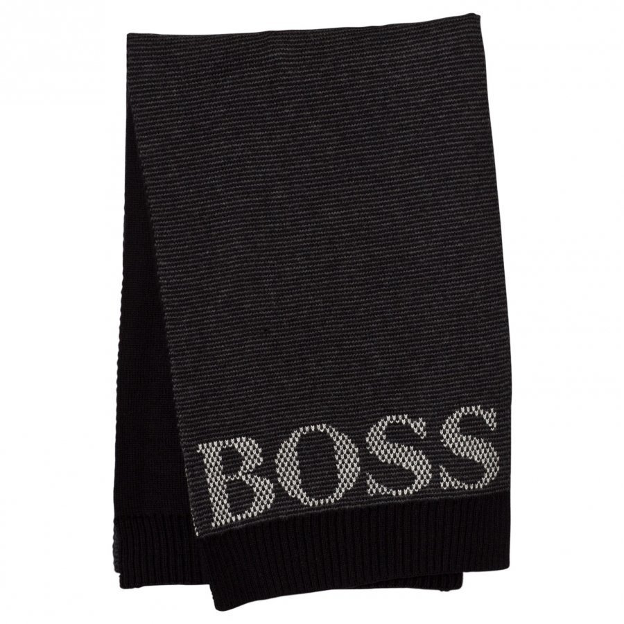 Boss Black Knit Branded Scarf Villahuivi
