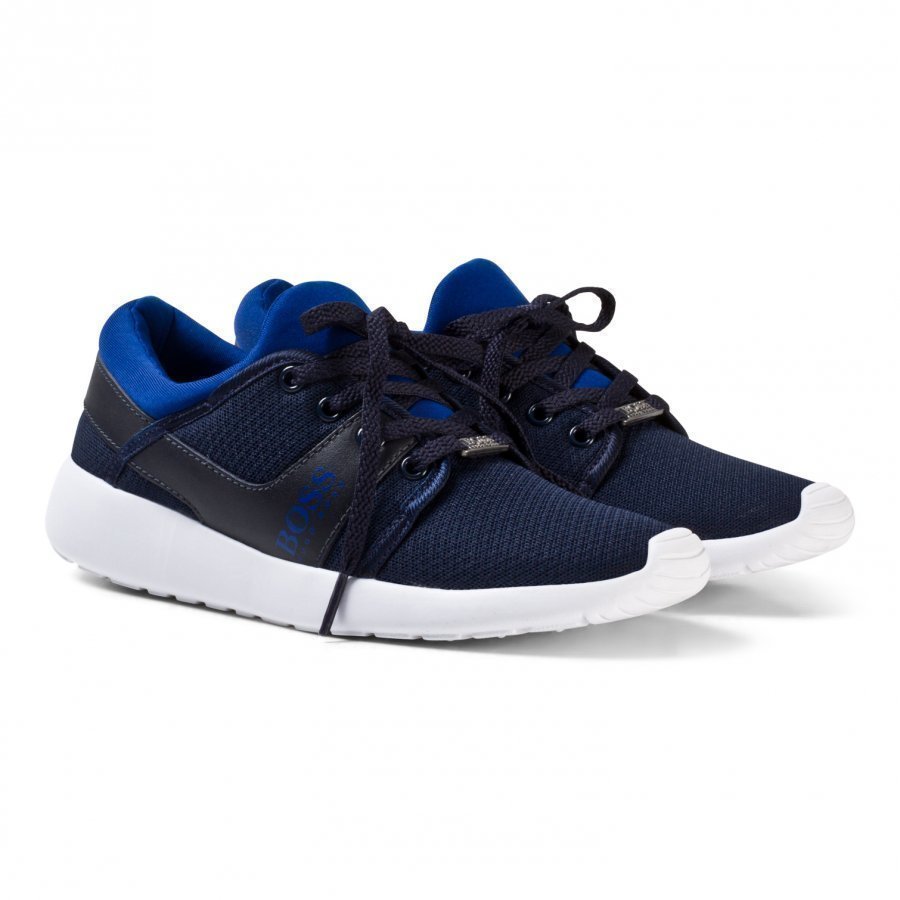 Boss Blue Mesh And Leather Lace Up Trainers Lenkkarit