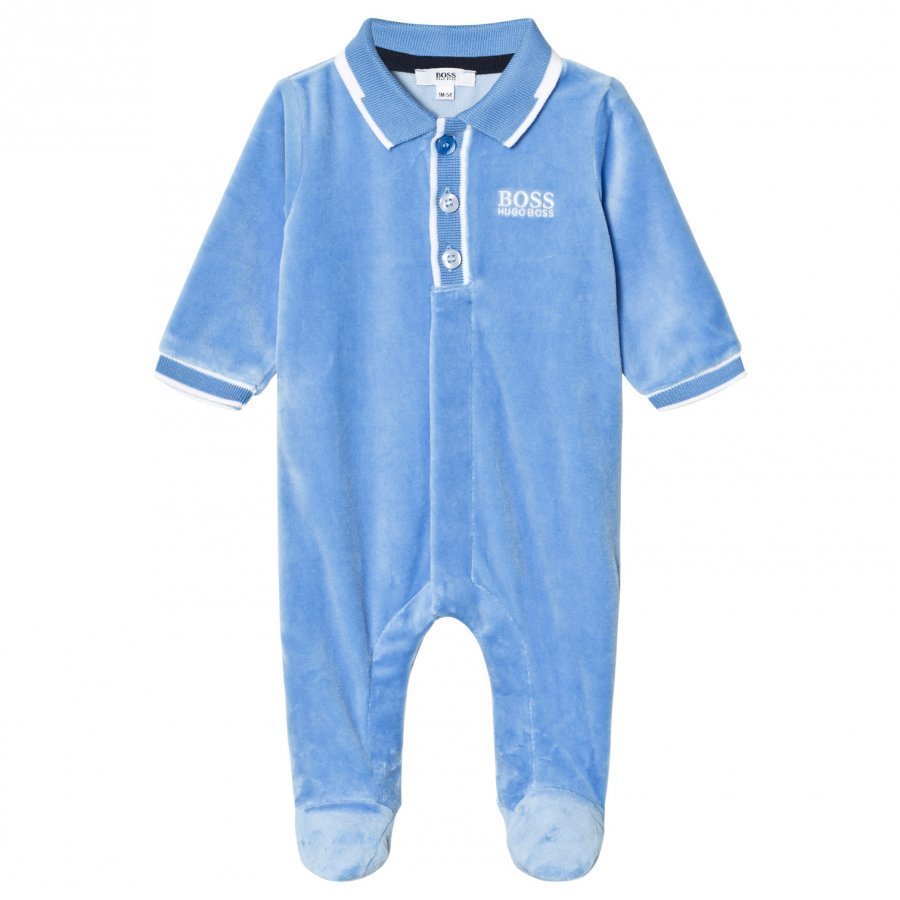 Boss Footed Baby Body Blue Velour Body