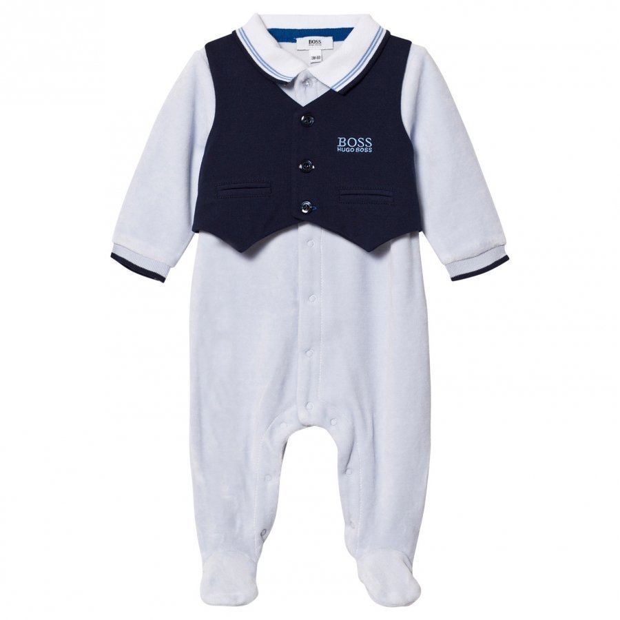 Boss Footed Baby Body Branded Outfit Pale Blue Body