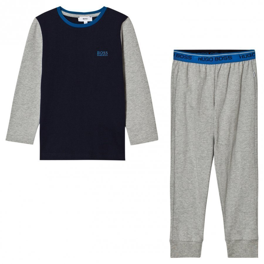 Boss Grey And Blue Branded Pyjamas Yöpuku