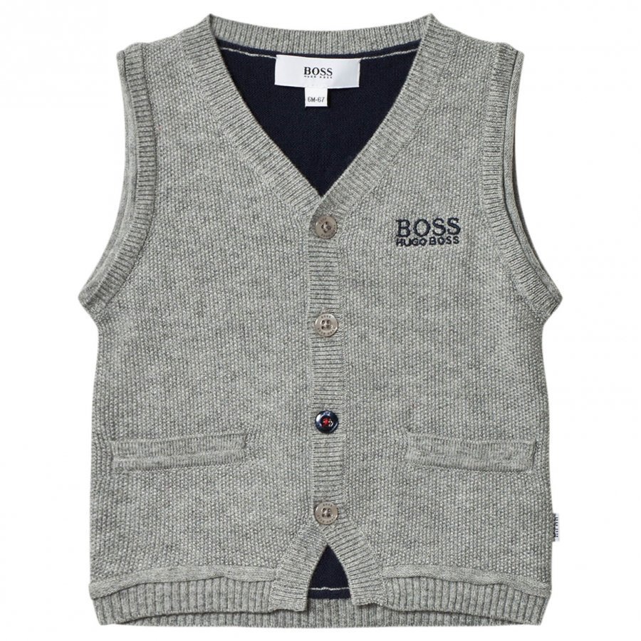 Boss Grey And Navy Knit Vest Liivi