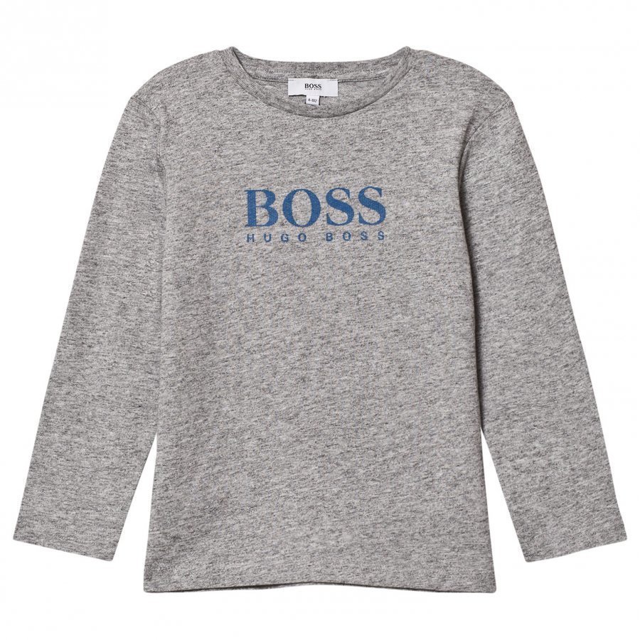 Boss Grey Marl Branded Long Sleeve Tee Pitkähihainen T-Paita