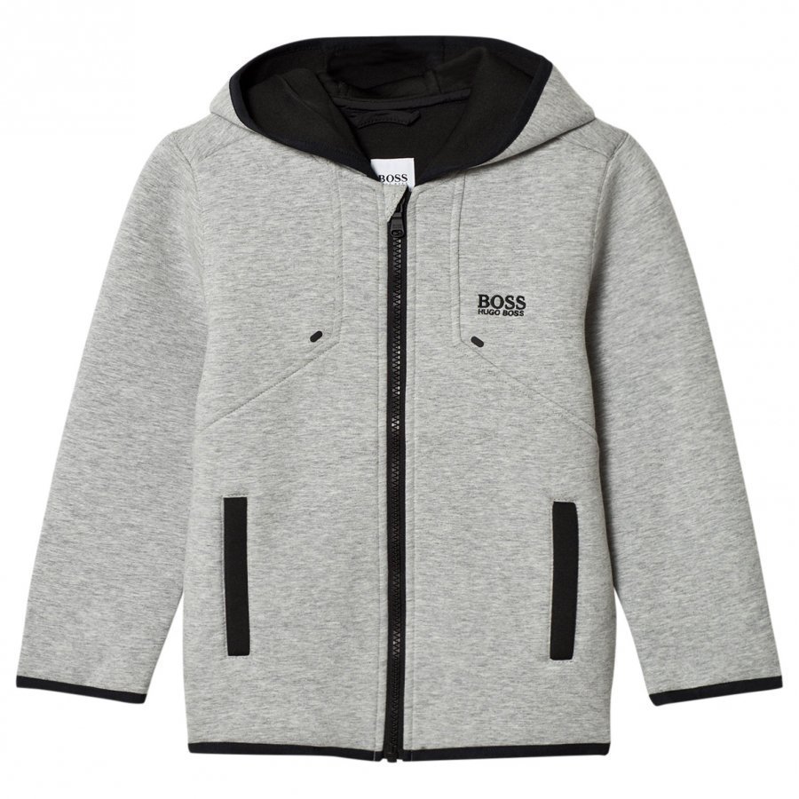 Boss Grey Marl Neoprene Hooded Jacket Huppari