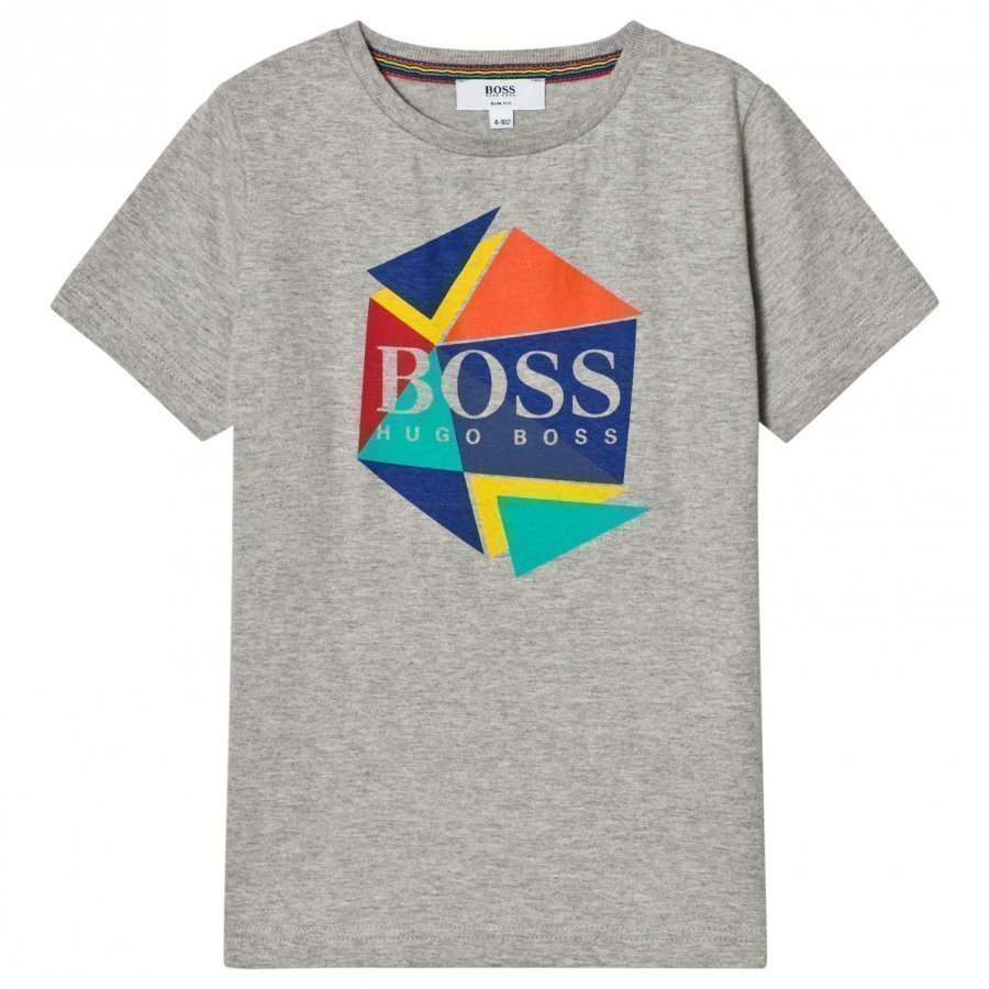 Boss Grey Marl Rainbow Logo Tee T-Paita