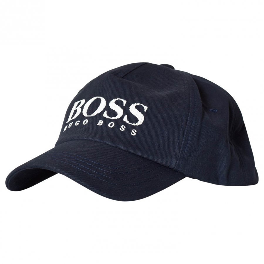 Boss Navy And White Branded Baseball Cap Lippis