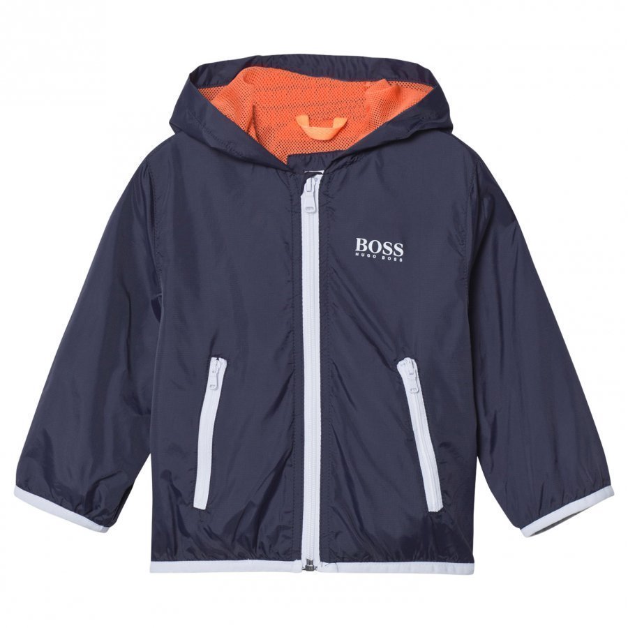 Boss Navy And White Packaway Hooded Jacket Huppari