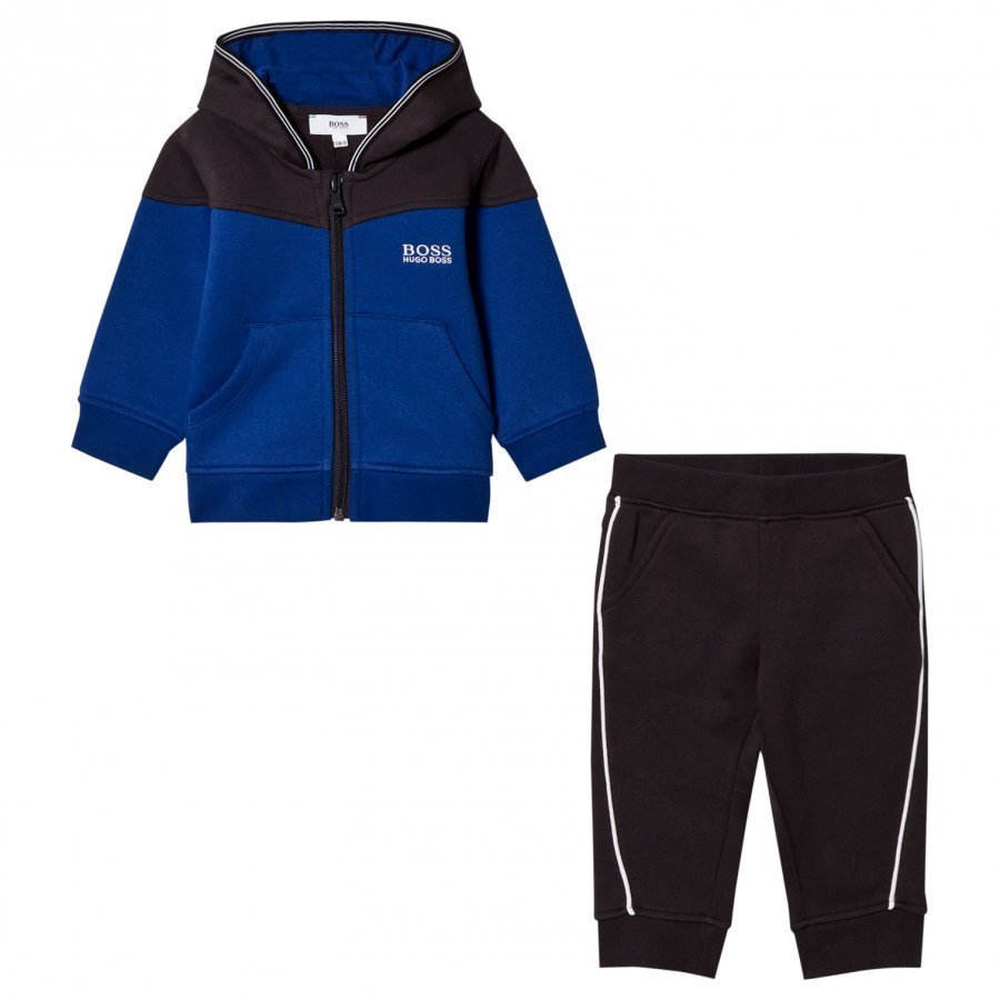 Boss Royal Blue And Black Branded Tracksuit Verryttelyasu