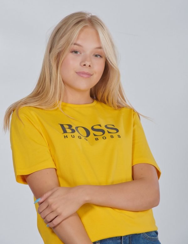 Boss Short Sleeves Tee Shirt T-Paita Keltainen