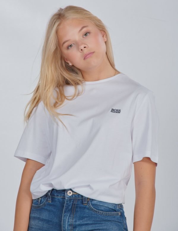 Boss Short Sleeves Tee Shirt T-Paita Valkoinen