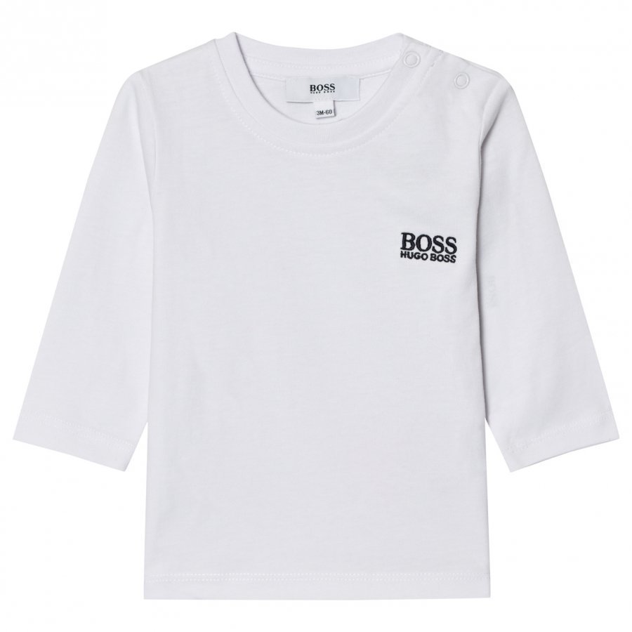 Boss White Branded Tee Pitkähihainen T-Paita