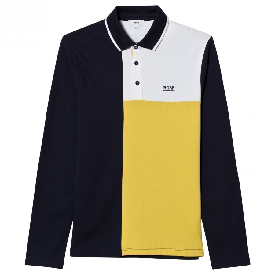 Boss Yellow Paneled Polo Pitkähihainen T-Paita