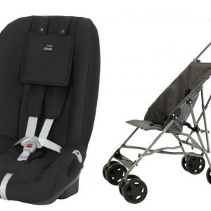 Britax Römer Turvaistuin Two Way + Carena Grinda Sateenvarjorattaat Paketti