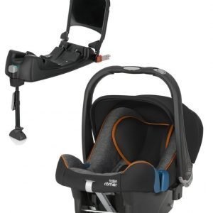 Britax Römer Turvkaukalo Baby Safe Plus SHR II 2016 Black Marble + Turvaistuimen Telakka ISOFix