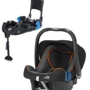 Britax Römer Turvkaukalo Baby Safe Plus SHR II 2016 Black Marble + Turvaistuimen Telakka Turvavöillä